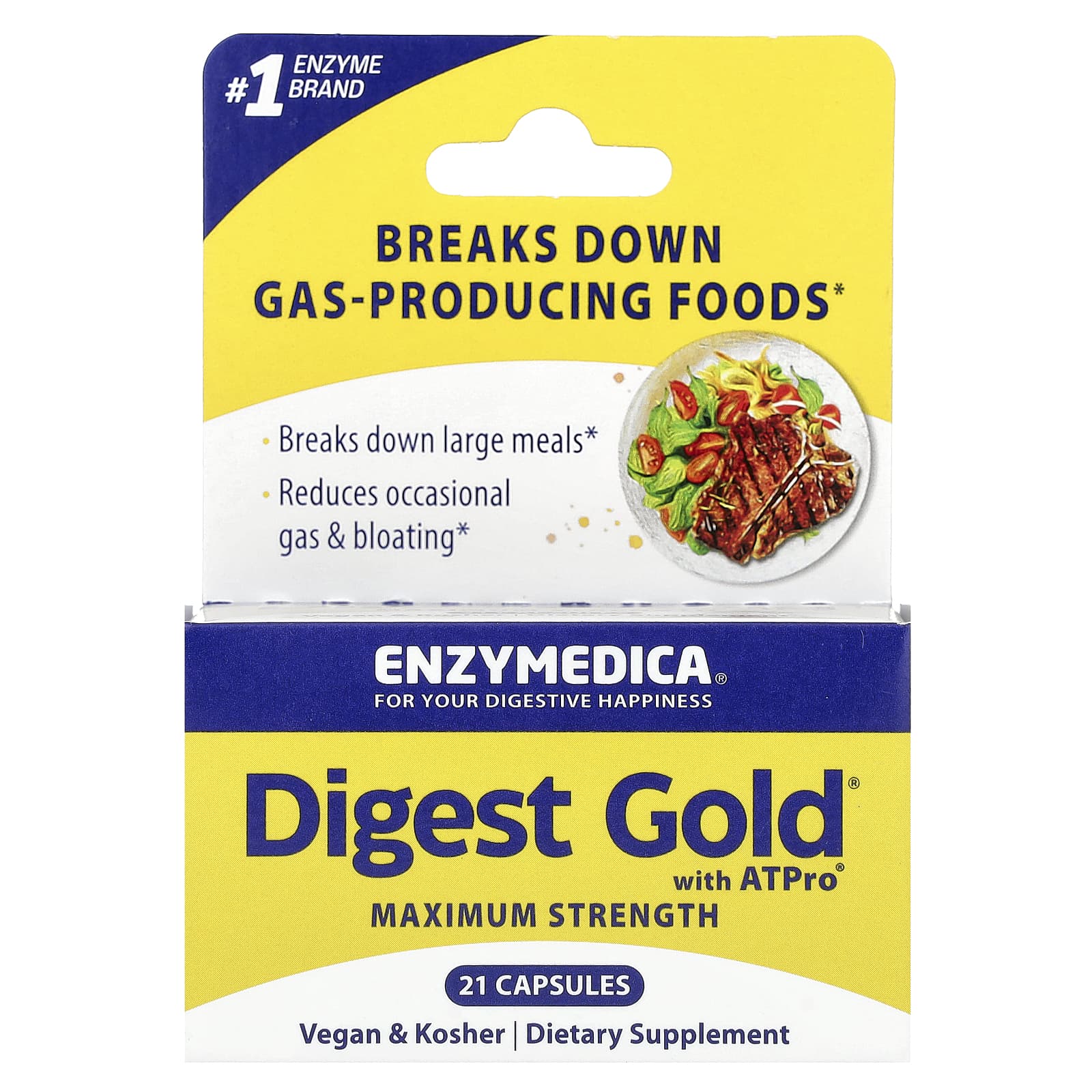 Enzymedica, Digest Gold, 21 Capsules UPC 670480241509 | HiLife Vitamins